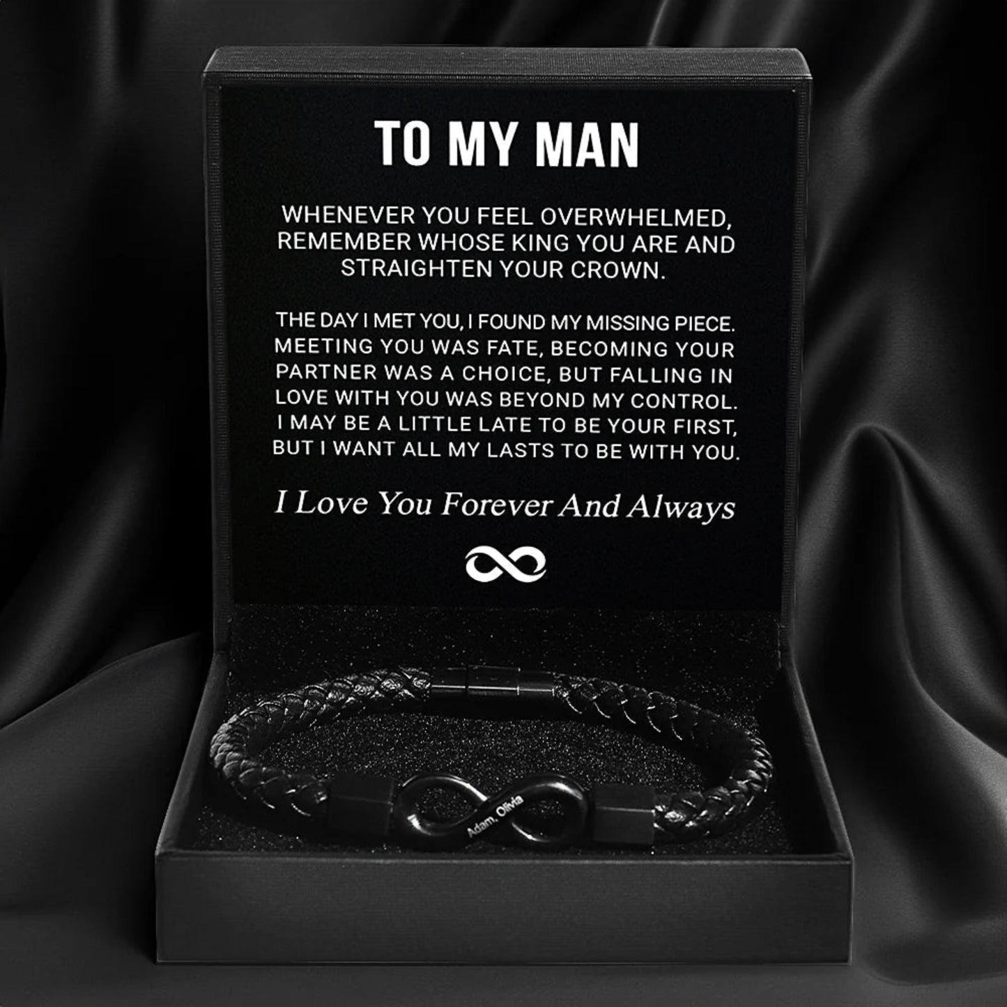 "To My Man" Personalized Eternal Love Bracelet